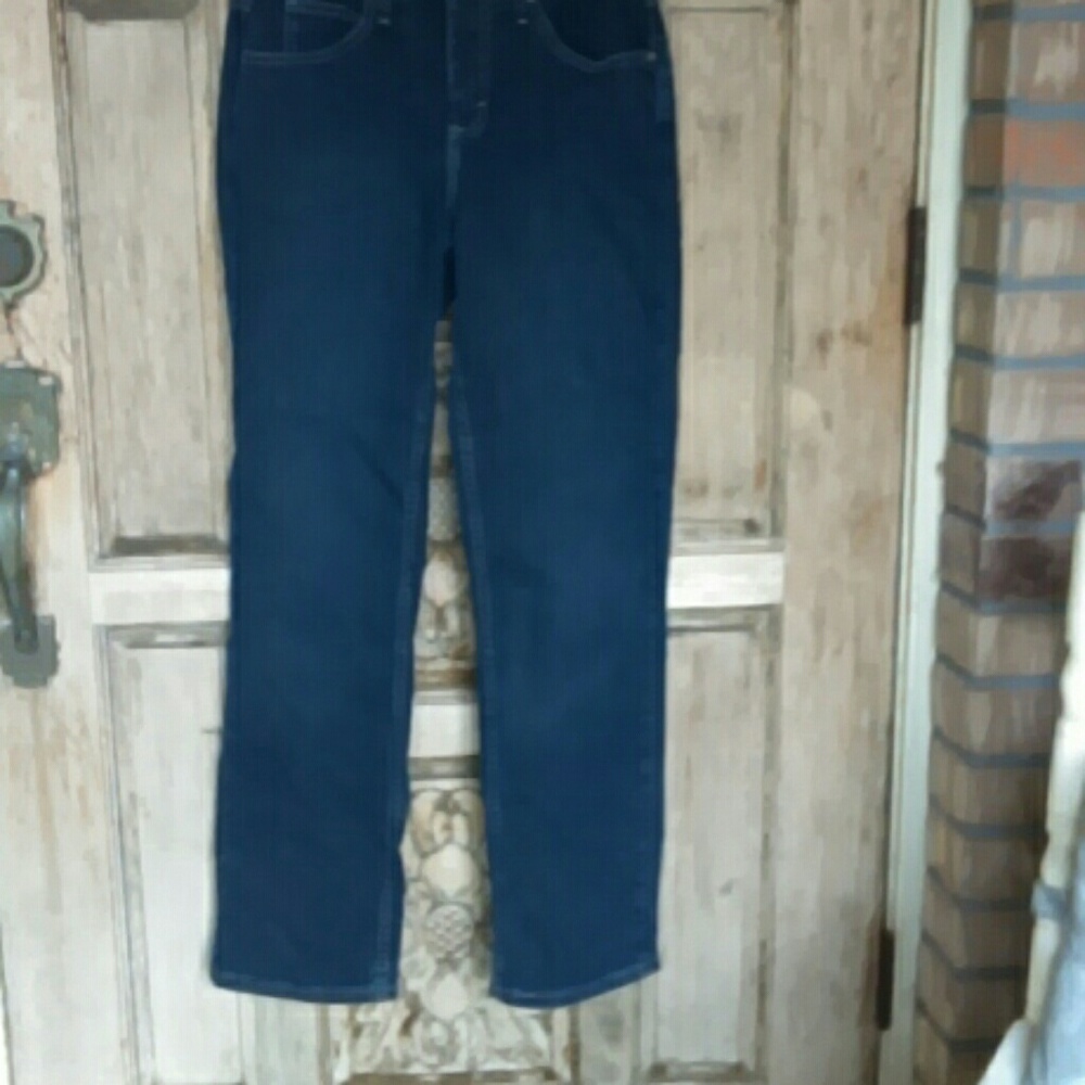 Pants jeans straight leg stretchy